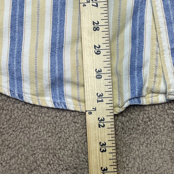 Vintage LL Bean Shirt Mens Large Tall Blue Yellow Button Up Shirt Cotton Outdoor - Picture 7 of 9